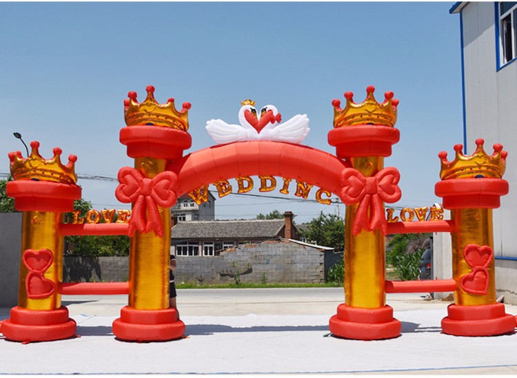 博鳌镇红色婚庆气模拱门